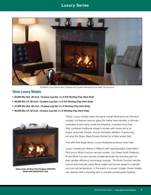 Tahoe Direct-Vent Fireplaces - Spotlight Retail