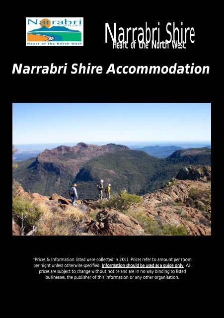 Narrabri Shire Accommodation Guide - Narrabri Shire Council