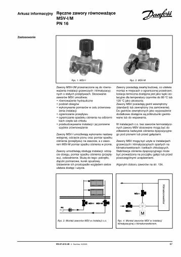 Arkusz informacyjny R´czne zawory równowa˝àce MSV-I ... - Danfoss