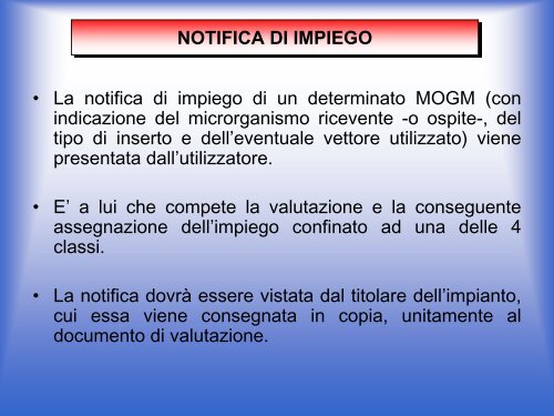 Impiego confinato di microrganismi geneticamente modificati (MOGM)