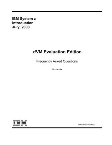 FAQ'S - z/VM - IBM