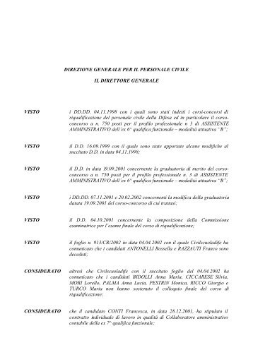 B7 - 3 Decreto Graduatoria Finale ASSISTENTE AMM.VO - Cisl