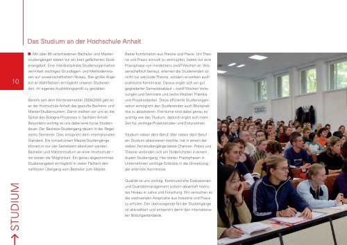 Imagebroschüre 2012 - Hochschule Anhalt