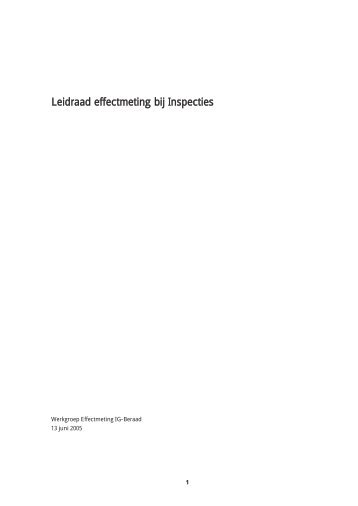 Leidraad effectmeting bij Inspecties - Vide