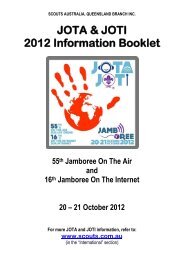 JOTA/JOTI 2012 Information Booklet - Scouts Queensland