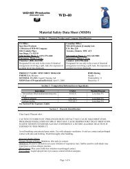 Material Safety Data Sheet (MSDS) - WD-40 Company