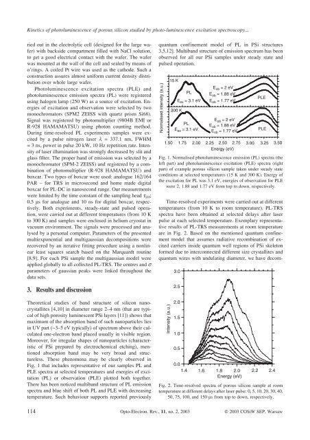 Kinetics of photoluminescence of porous silicon studied by photo ...