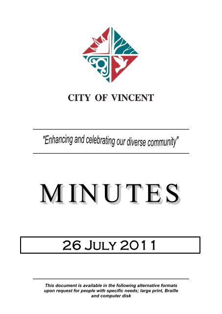 26 July 2011 - City of Vincent