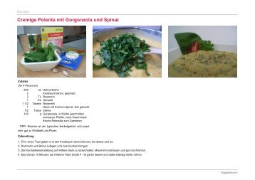 Cremige Polenta mit Gorgonzola und Spinat