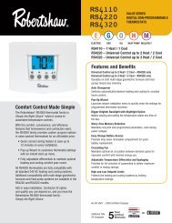 RS4110 RS4220 - Robertshaw Thermostats