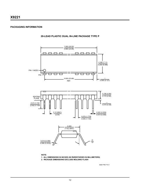 X9221 Dual E2POTâ¢ Nonvolatile Digital Potentiometer Terminal ...