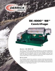 DE-1000™ SB™ Centrifuge - Derrick Corporation