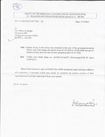 Fixation of pay......as SO(A) and AAO during the period from 1.1.06 to ...