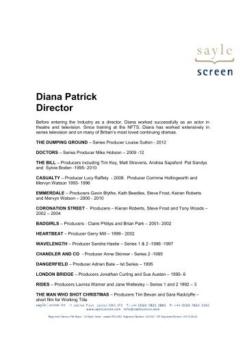 Diana Patrick Director - Sayle Screen