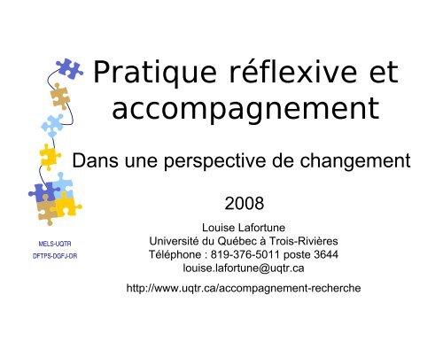 PPT.18:Pratique rÃ©flexive et accompagnement - UniversitÃ© du QuÃ©bec