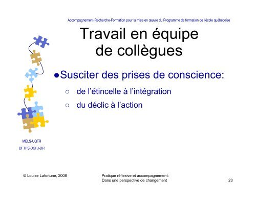 PPT.18:Pratique rÃ©flexive et accompagnement - UniversitÃ© du QuÃ©bec