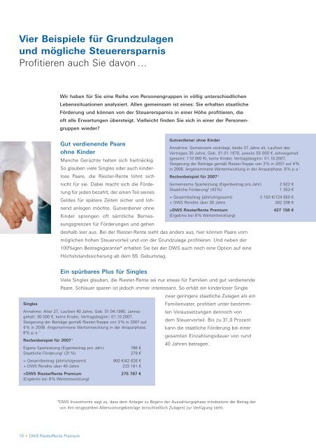 DWS RiesterRente Premium - bundeszuschuss.de - Home