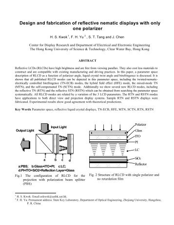 Design and fabrication of reflective nematic displays with only one ...