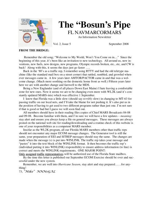 The “Bosun's Pipe - Navy-Marine Corps MARS