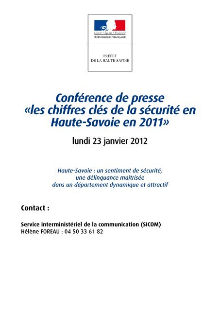 Les chiffres clÃ©s de la sÃ©curitÃ© en Haute-Savoie en 2011