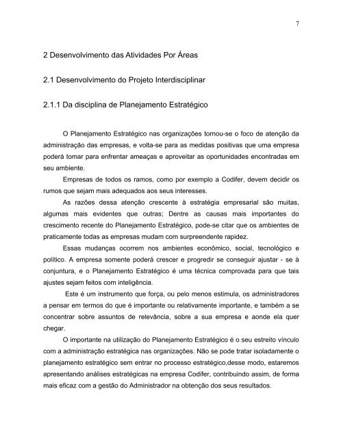 Planejamento Estratégico na Codifer Comércio - Faculdade Novos ...