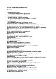 Topics for the final exam in medical physiology, 2011-2012 (topics 1 ...