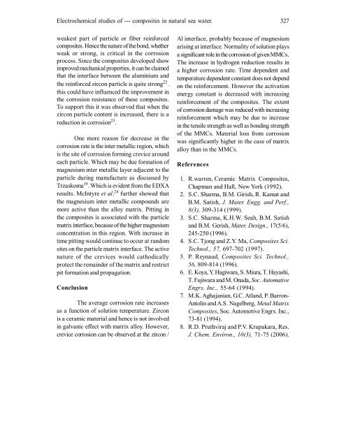 Electrochemical studies of Al 7075/zircon metal ... - Ultrascientist.org