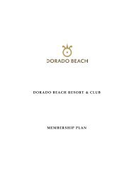 DORADO BEACH RESORT & CLUB MEMBERSHIP PLAN - Cybergolf