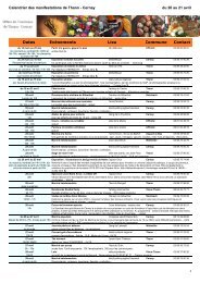 Dates EvÃ¨nements Lieu Commune Contact