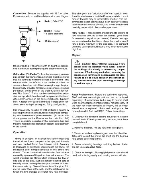 Flow Meter Chart