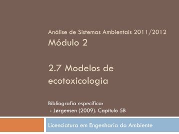 Modelos de ecotoxicologia - ESAC