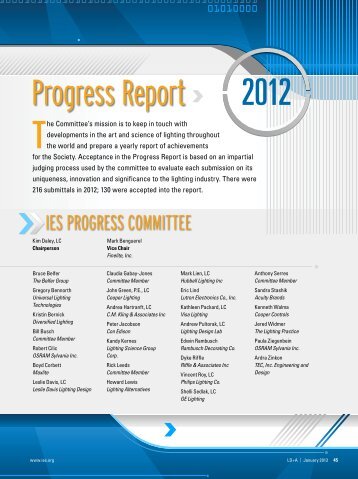 2012 Progress Report - Illuminating Engineering Society