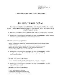 2012 metÃ…Â³ veiklos planas - Kalvarijos savivaldybÃ„Â—s vieÃ…Â¡oji biblioteka
