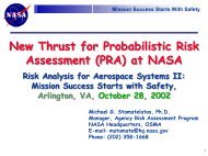 New Thrust for Probabilistic Risk Assessment (PRA) at NASA New ...