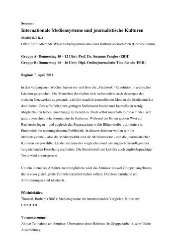 Lehrveranstaltungen_internationaler ... - Erich-Brost-Institut