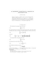 AN ARITHMETIC CONJECTURE ON A SEQUENCE OF ...