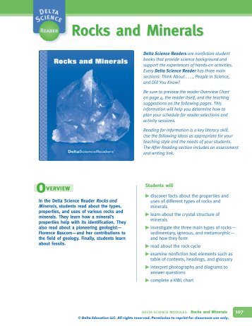 Rocks and Minerals Rocks and Minerals - Delta Education