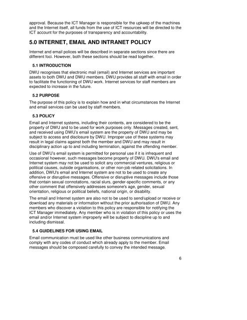 Computer Use Policy - DWU Intranet - Divine Word University