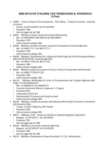 Il Fisco - Rivista S.S.E.F.
