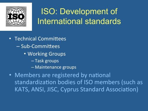 Activities on ISO Standards for Marine Environment ... - Bellona