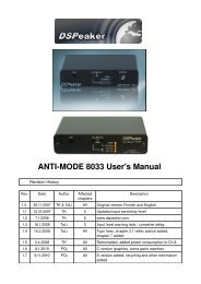 Anti-Mode 8033C and 8033S User's Manual - DSPeaker