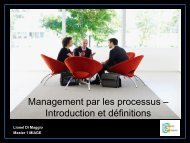 Management par les processus â Introduction et dÃ©finitions