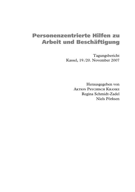 Personenzentrierte Hilfen zu Arbeit und Beschäftigung