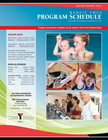 PROGRAM SCHEDULE - YMCA of Simcoe/Muskoka