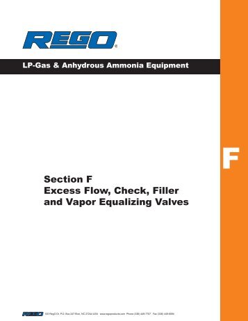 Section F Excess Flow, Check, Filler and Vapor ... - GAMECO