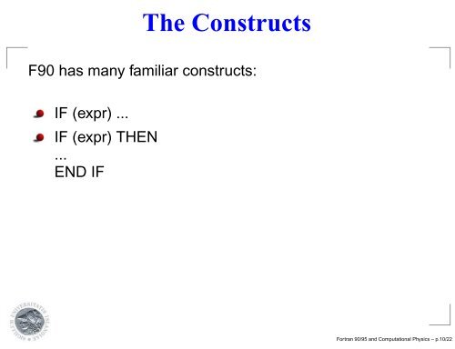 Fortran 90/95 and Computational Physics