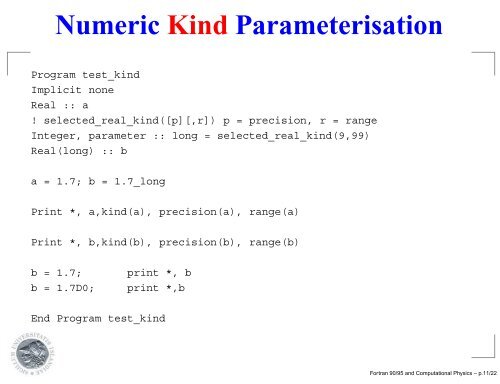 Fortran 90/95 and Computational Physics