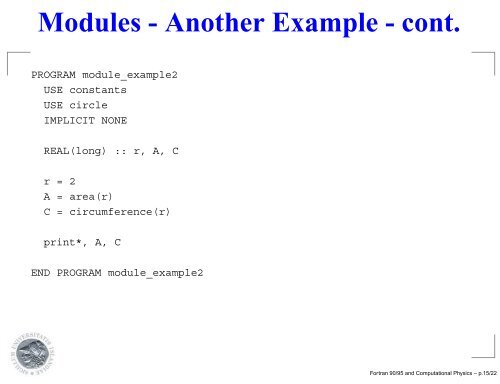 Fortran 90/95 and Computational Physics