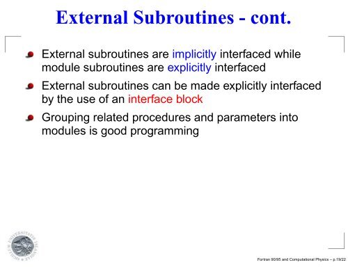 Fortran 90/95 and Computational Physics