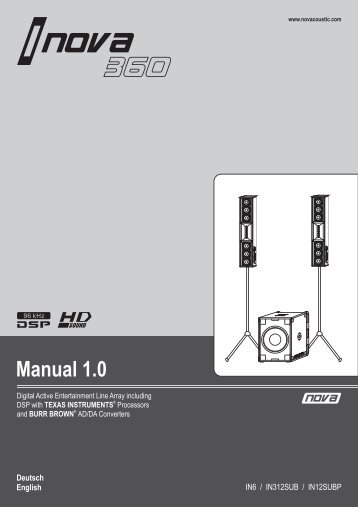 User Manual / Bedienungsanleitung i.NOVA 360 System